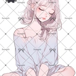 【B347】teatea.オリジナル 人物ステッカー