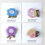 北欧風デザインのお花ブローチ　はな かわいい シンプル プレゼント ギフト 軽い かるい 青 紫 ピンク
