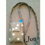Sale!＊キッズ携帯ポーチ＊  グレー×星柄【はっ水生地】