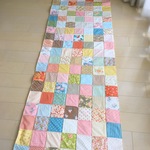 【kai様専用】四角つなぎのパッチワーク　マルチキルト　kukka091 78cm×244cm