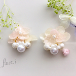 パールと紫陽花のイヤリング