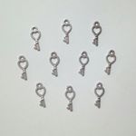 【銀古美】 ハート鍵チャーム  10個