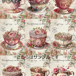 オリジナル 生地 ブロックデザイン ハンドメイド素材 パネル生地 花 薔薇