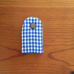 コードホルダー【大】（ブルー×ホワイトギンガムチェック）