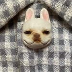 豆フレンチブルドッグブローチ