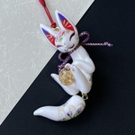 【NEW!】お狐ストラップ【牡丹桜】