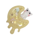 つきみさん レジンで作った月のシェイカーと白ねこちゃん