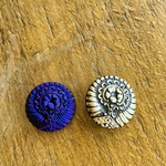【2コセット】#czechglass#czechbutton #チェコボタン18㍉　生命の樹　zairit blue black/bronze 金具タイプ