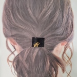 BLACK & GOLD  漆と金箔の軽いポニーフック