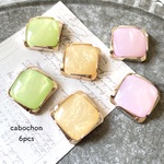 6pcs★cabochon・ square macaron（カボション)
