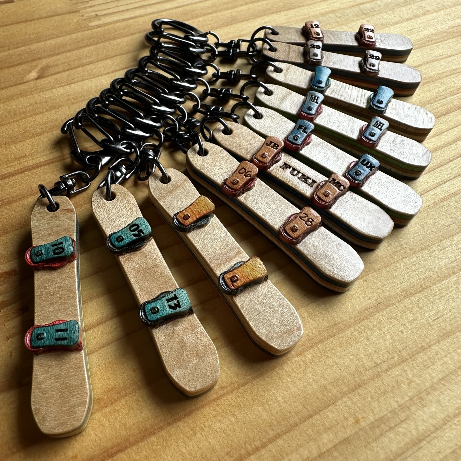 名入れスノーボード形キーホルダー○3D(立体)タイプ○SK8