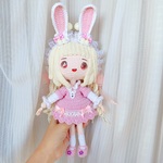 女の子がま口ポシェット　うさ耳　毛糸かぎ針編み　ショルダーバッグ