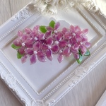 大きめバレッタ「高嶺の花〜紫陽花」〜赤紫　送料無料