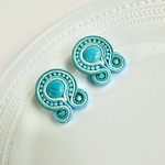 soutache ターコイズのおしゃれなピアス