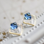 square...blue ステンレスピアス/イヤリング
