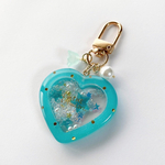 [4月26日再販] Dots shaker heart keychain (green)