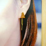 2WAY 木のピアス・シンプル&チェーン -ウッドピアス- triangle2