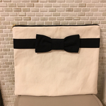 中ドットバイカラーリボンクラッチ❤️