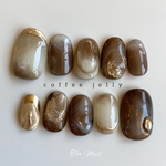 coffee jelly ゴールド ブラウン ニュアンスネイル