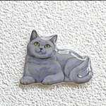 ネコ　黒猫　ブリティッシュショートヘア　ブローチ　チャーム　レジン　ヘアゴム