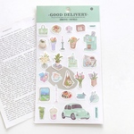 カフェ イラスト シートシール 《mint》[S229]