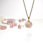 ～ pink gradation ～  レジン ペンダント  ／ ローズクォーツ × シェル