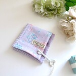 *大人乙女のちょっと大きめ4重ガーゼハンカチ*紫陽花*ラベンダーチェック*上品コーデ*薄手*コンパクト*