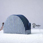 小さな半月ポーチ　ヒッコリー　〔送料込み〕