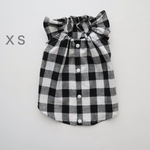 [犬服] XSサイズ 完成品 チワワ　　　　　　　　　　　ブロックチェック柄 キャミソール ワンピース 背中開き バックオープン　ブラック