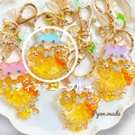 【ティファニーブルー】ハチくまちゃんと蜂蜜ポット キーホルダー