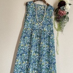 ボタニカルflower💠ノースリーブ切替ワンピース👗