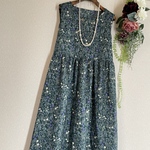 ボタニカルflower💠ノースリーブ切替ワンピース👗