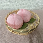  ちりめん細工:初夏の果物(桃2個)
