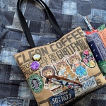 m様ご予約/可愛いリトルサンダーちゃんGUATEMALAコーヒー豆麻袋×KEEP CALM &CARRY ONインポート綿麻生地トートバッグ
