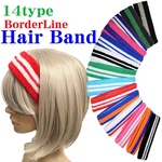 1個　ヘアバンド hair-acc-156 ヘッドバンド おしゃれ ボーダー ライン スポーツ カラフル　ダンス 衣装 小物 パイル地 ヒップホップ ヘアアレンジ フリーサイズ