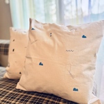 みずいろのピクニック　クッションカバー