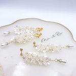 SWAROVSKI クリスタル×ホワイトフラワー　ピアス/イヤリング