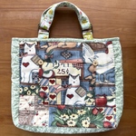 （送料無料）ねこ柄トートバッグ