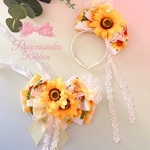 【受注製作】ひまわり🌻Princessカチューシャ　チョーカー🌻単品orセット選べます🌻撮影用🌻fairy🌻夏🌻撮影会　誕生日　