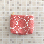 mina perhonen タンバリン ミニ コスメ ポーチ　14  レッド　ミナペルホネン の刺繍生地　ポケットつき
