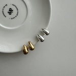 metal drop earrings ｜ silver