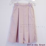 ボックスプリーツのスカーチョ（桜色ストライプ）（ガウチョ）