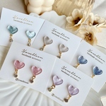 ꫛꫀꪝ✧‧˚ホワイトハートの1粒ピアス♡イヤリング サージカルステンレス ノンホール樹脂ピアス ボタン 記念日 誕生日 クリスマスプレゼント ギフト
