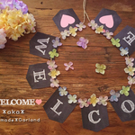 ＊ウェディングガーランド黒板風＊WELCOME＊お花　前撮り　ウエディングアイテム