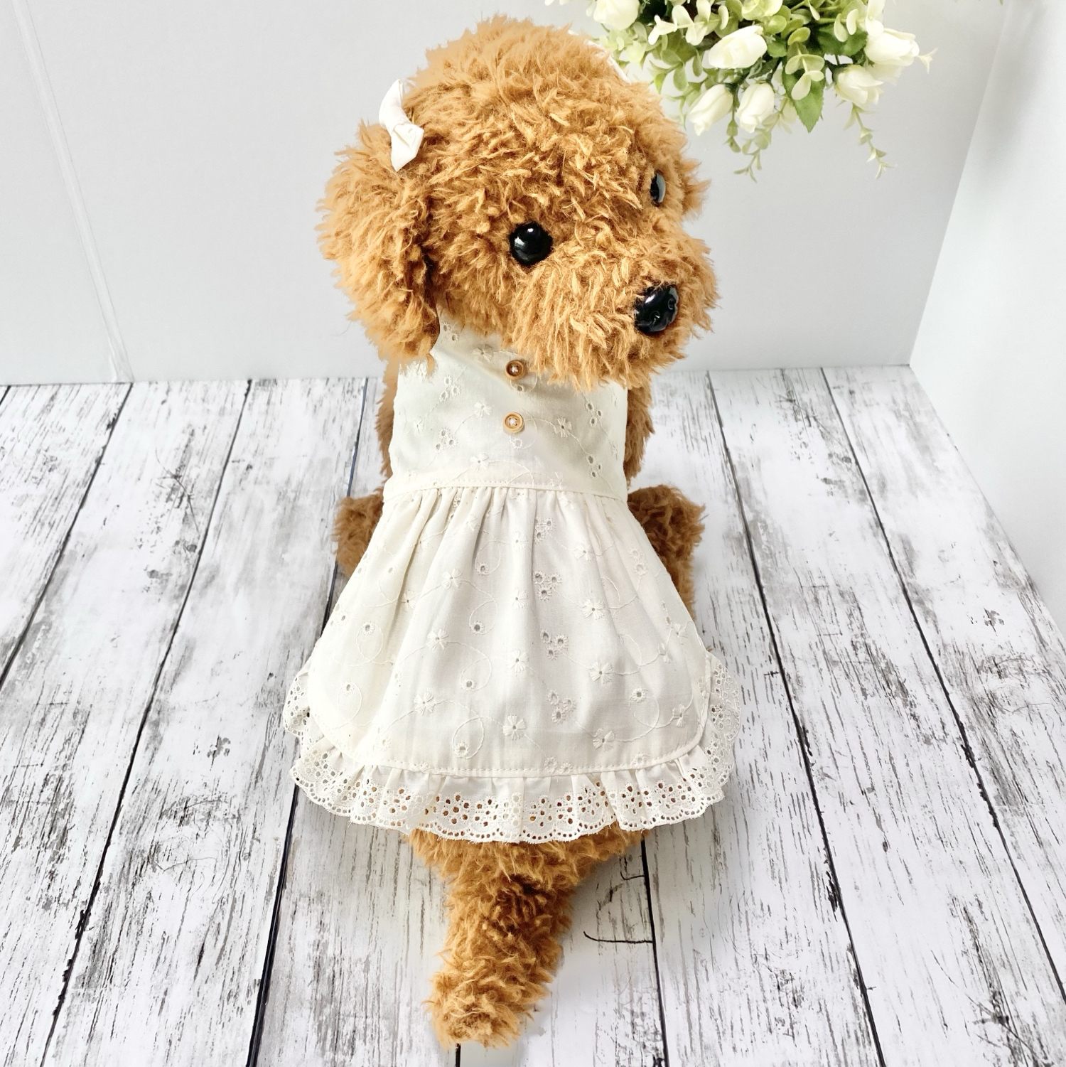 犬服ハンドメイド・レースWガーゼ苺・花柄・ワンピース 犬服ハンドメイド・レースWガーゼ苺・花柄・ワンピース （犬