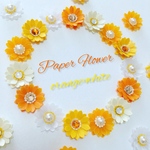 お花シール❁︎スワロフスキー❁︎30枚❁︎orange×white