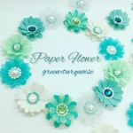 お花シール❁︎スワロフスキー❁︎30枚❁︎green×turquoise