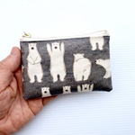 beer-bourbon様リクエスト品❤️小銭入れ、印鑑入れ　バンザイくまさん🐻‍❄️ ラミネートミニポーチ　10cmファスナーc