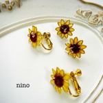 🌻イエローのひまわり🌻選べるイヤリング&ピアス&マグネットピアス