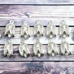 タッセルキャップ 同色10個 花 つぼみ風 ピアス チャーム  ハンドメイド 手芸 材料 福資材 pt-2428 シルバー